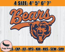 Chicago Bears Embroidery, NFL Chicago Bears Embroidery, NFL Machine Embroidery Digital, 4 sizes Machine Emb Files - 19 C
