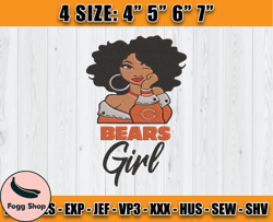 Chicago Bears Embroidery, Betty Boop Embroidery, NFL Machine Embroidery Digital, 4 sizes Machine Emb Files -20 Colditz