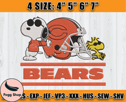 Chicago Bears Embroidery, Snoopy Embroidery, NFL Machine Embroidery Digital, 4 sizes Machine Emb Files-21 Colditz