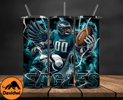 Philadelphia Eagles Tumbler Wrap Glow, NFL Logo Tumbler Png, NFL Design Png, Design by Davidwi-26