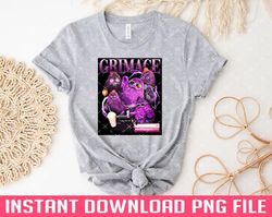 Grimace in 90s Y2k Style Tribute PNG files for sublimation