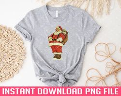 Vintage Christmas Santa Claus PNG files for sublimation