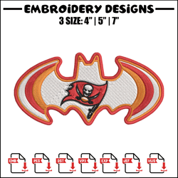 Batman Symbol Tampa Bay Buccaneers embroidery design, Buccaneers embroidery, NFL embroidery, logo sport embroidery