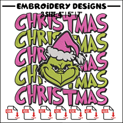 Chrismas Grinch Embroidery Design, Grinch Embroidery, Embroidery File, Chrismas Embroidery, Anime shirt,Digital download