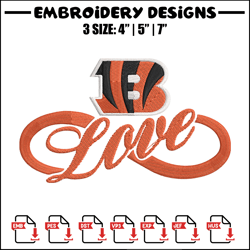 Cincinnati Bengals Love embroidery design, Bengals embroidery, NFL embroidery, sport embroidery, embroidery design.
