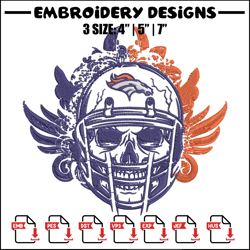 Denver Broncos Skull Helmet embroidery design, Broncos embroidery, NFL embroidery, sport embroidery, embroidery design.