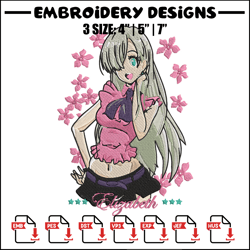 Elizabeth Embroidery Design, Seven Deadly Sins Embroidery, Embroidery File,Anime Embroidery,Anime shirt,Digital download