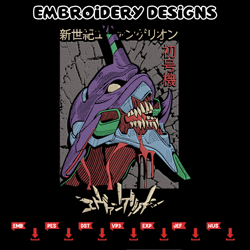 Evangelion robot Embroidery Design, Evangelion Embroidery, Embroidery File,Anime Embroidery,Anime shirt,Digital download