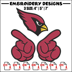 Foam Finger Arizona Cardinals embroidery design, Arizona Cardinals embroidery, NFL embroidery, logo sport embroidery.