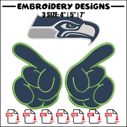 Foam Finger Seattle Seahawks embroidery design, Seahawks embroidery, NFL embroidery, sport embroidery, embroidery design
