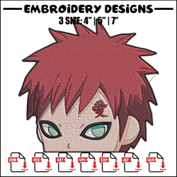 Gaara Peeker Embroidery Design, Naruto Embroidery, Embroidery File, Anime Embroidery,Anime shirt, Digital download