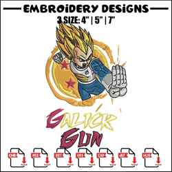 Galick gun Embroidery Design, Dragonball Embroidery, Embroidery File, Anime Embroidery, Anime shirt, Digital download.