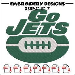 Go New York Jets embroidery design, New York Jets embroidery, NFL embroidery, sport embroidery, embroidery design.