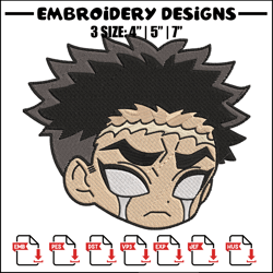 Gyomei sticker Embroidery Design, Demon slayer Embroidery, Embroidery File, Anime Embroidery, Digital download