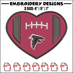 Heart Atlanta Falcons embroidery design, Falcons embroidery, NFL embroidery, sport embroidery, embroidery design.