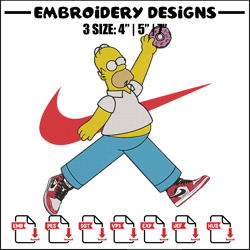 Homer Simpson Embroidery Design, Simpson Embroidery, Embroidery File, Anime Embroidery, Nike shirt, Digital download