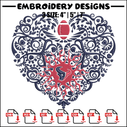 Houston Texans Heart embroidery design, Houston Texans embroidery, NFL embroidery, sport embroidery, embroidery design.