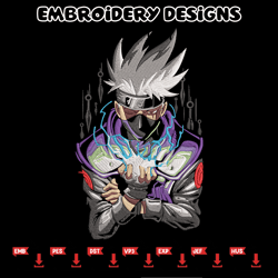 Kakashi Poster Embroidery Design, Naruto Embroidery, Embroidery File, Anime Embroidery,Anime shirt, Digital download.
