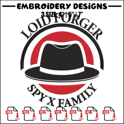 logo loid hat embroidery design, spy x family embroidery, embroidery file, anime embroidery,anime shirt,digital download