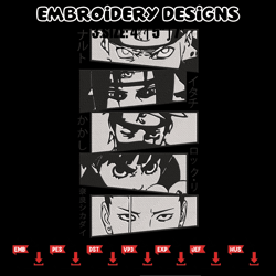 Naruto friends Embroidery Design, Naruto Embroidery, Embroidery File, Anime Embroidery, Anime shirt, Digital download