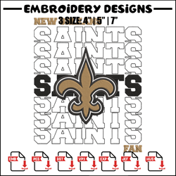 New Orleans Saints embroidery design, Saints embroidery, NFL embroidery, logo sport embroidery, embroidery design. (2)