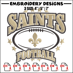 New Orleans Saints Football embroidery design, Saints embroidery, NFL embroidery, sport embroidery, embroidery design.