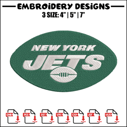 New York Jets Ball embroidery design, Jets embroidery, NFL embroidery, logo sport embroidery, embroidery design.