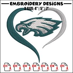Philadelphia Eagles Heart embroidery design, Eagles embroidery, NFL embroidery, sport embroidery, embroidery design.