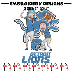 Rick and Morty Detroit Lions embroidery design, Detroit Lions embroidery, NFL embroidery, logo sport embroidery. (2)