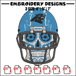 Skull Helmet Carolina Panthers embroidery design, Carolina Panthers embroidery, NFL embroidery, logo sport embroidery.