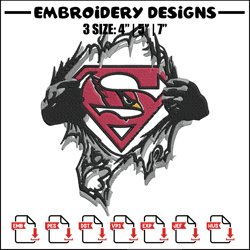 Superman Symbol Arizona Cardinals embroidery design, Arizona Cardinals embroidery, NFL embroidery, sport embroidery.