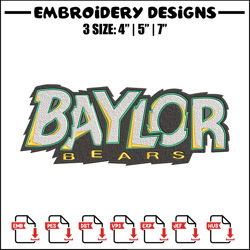 Baylor Bears logo embroidery design, NCAA embroidery, Embroidery design, Logo sport embroidery, Sport embroidery