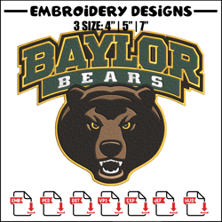 Baylor Bears logo embroidery design,NCAA embroidery,Sport embroidery,logo sport embroidery,Embroidery design
