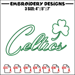 Boston Celtics logo embroidery design, NBA embroidery, Sport embroidery, Logo sport embroidery, Embroidery design