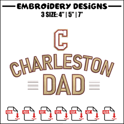 College of Charleston logo embroidery design, NCAA embroidery, Sport embroidery, logo sport embroidery,Embroidery design