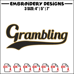 Grambling State logo embroidery design, NCAA embroidery, Embroidery design,Logo sport embroidery,Sport embroidery