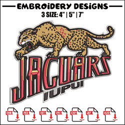 IUPUI Jaguars logo embroidery design,NCAA embroidery,Embroidery design,Logo sport embroidery, Sport embroidery.