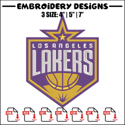 Los Angeles Lakers logo embroidery design, NBA embroidery,Sport embroidery, Embroidery design, Logo sport embroidery