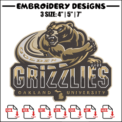 Oakland University logo embroidery design, Sport embroidery, logo sport embroidery, Embroidery design, NCAA embroidery