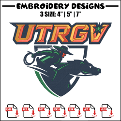UTRGV Vaqueros logo embroidery design, NCAA embroidery, Sport embroidery,Logo sport embroidery,Embroidery design