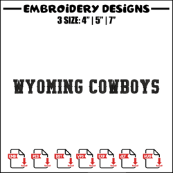 Wyoming Cowboys logo embroidery design, NCAA embroidery,Sport embroidery, Logo sport embroidery, Embroidery design