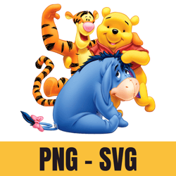 Classic Winnie The Pooh Svg, Winnie The Pooh Png, Classic Pooh Files, Instant Download, Pooh Svg,Winnie The Pooh Clipart