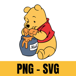 Classic Winnie The Pooh Svg, Winnie The Pooh Png, Classic Pooh Files, Instant Download, Pooh Svg,Winnie The Pooh Clipart