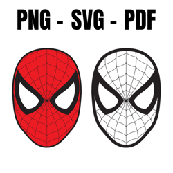 Spiderman Mask SVG, PNG, PDF, Download File for vinyl decal, cut files, cricut, silhouette, scrapbooking