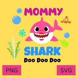 Mommy Shark Png, Shark Family Png, Ocean Life Png, Cute Fish Png, Shark Png Digital File, Clipart Mommy Shark Png