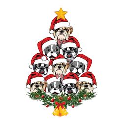 French Bulldog Christmas Tree Svg, Bulldog Christmas Svg, Bulldog Svg, Bulldog Christmas logo Svg, Instant download