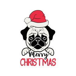 Pug Merry Christmas Svg, Pug Christmas Svg, Dog Christmas Svg, Cricut File, Christmas Shirt Svg, Instant download