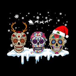 skull santa hat christmas svg, christmas svg, christmas svg files, logo christmas svg, instant download-1