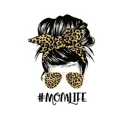 Mom Life Messy Hair Bun Leopard Svg, Mothers Day Svg, Mom Svg, Mommy Svg, Mother Svg, Mama Gift Svg, Digital download