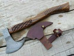 Viking Heritage Hand-Forged Camping Axe - A Blend of Strength and Elegance, Cutting Edge - 3.5. Inches.